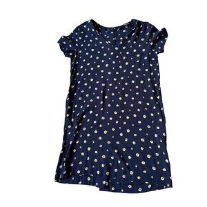 MADEWELL navy dress with white daisies, buttons on back, size small.